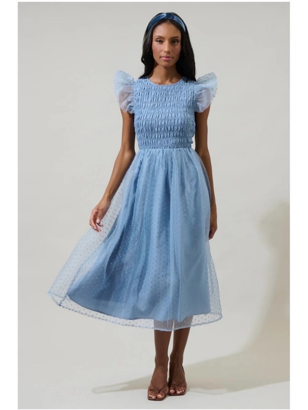 Sugarlips Blue Tulle Midi Dress